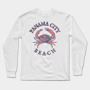 Panama City Beach, Florida, with Stone Crab on Wind Rose (Two-Sided) Long Sleeve T-Shirt